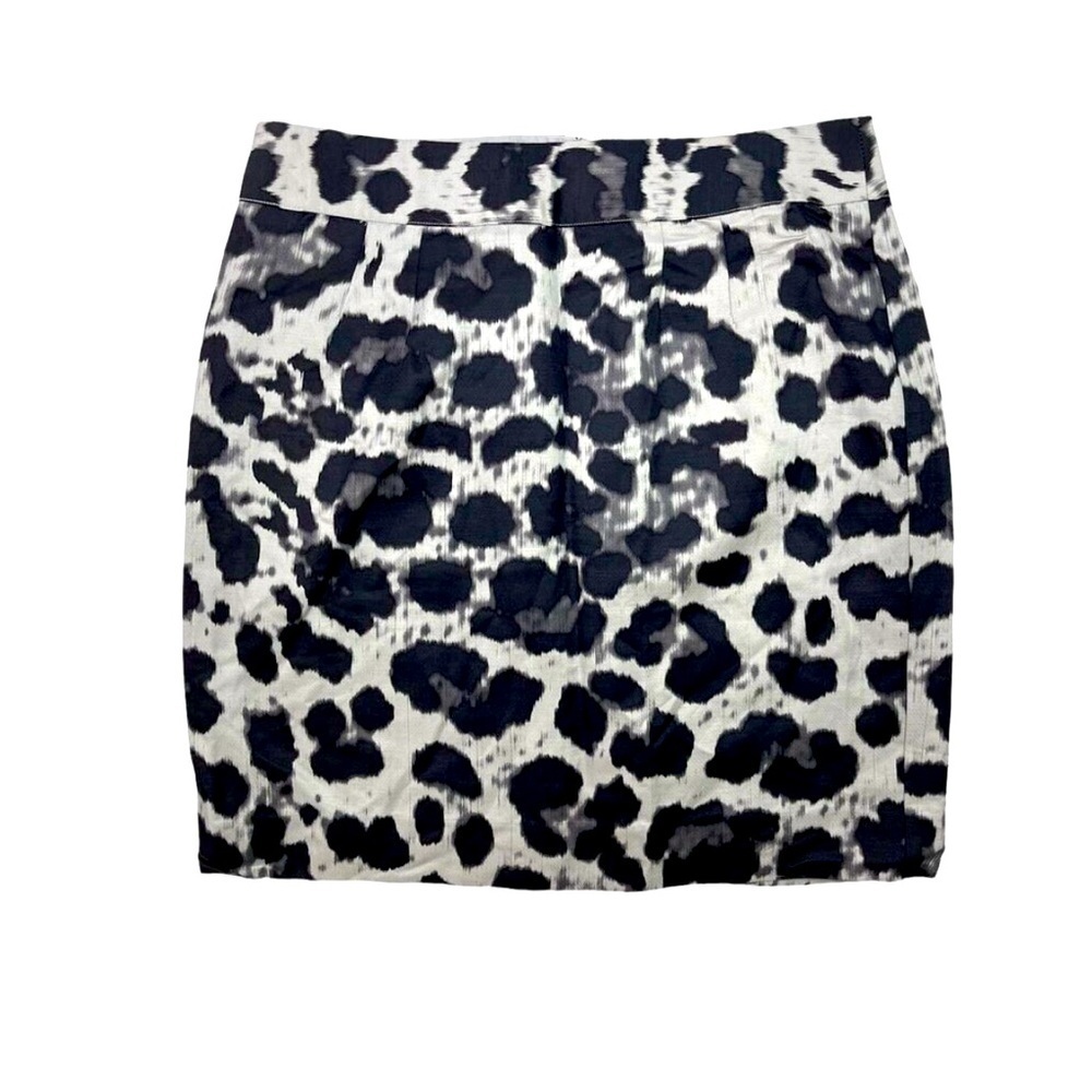 BANANA REPUBLIC Animal Print Pencil Skirt, black and gray